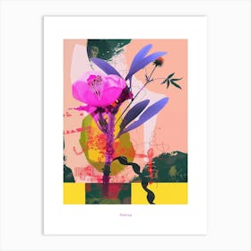 Statice 2 Neon Flower Collage Poster Art Print