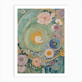 Pastel Floral Swirls Art Print