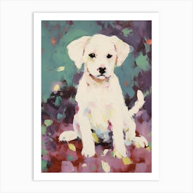 A Bichon Frise Dog Painting, Impressionist 2 Art Print