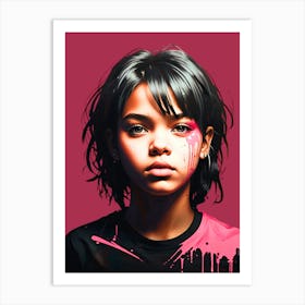 Girl With Paint On Her Face Art Print