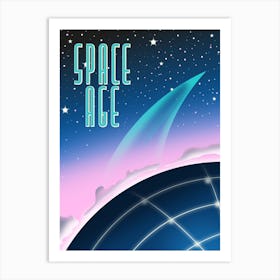 Space Age retro 1980s space art Art Print