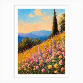 Flowers Monet Claude Impressionism Landscape Meadow Art Print