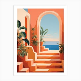 Amale0130 Plant In Stairway By Colorblock In The Style Of Folk 7a4c0cc5 A25e 45d0 93fd 0ce91c97ed9b Art Print