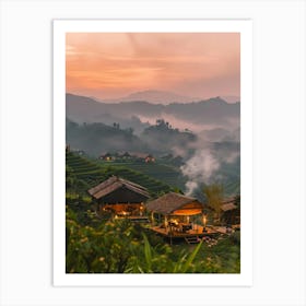 Sunrise Over Rice Terraces 1 Art Print