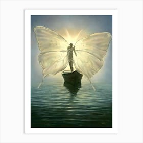 Angel On A Boat Art Print