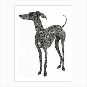 Whippet Dog Line Sketch 2 Art Print