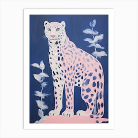 Playful Illustration Of Snow Leopard For Kids Room 2 Art Print