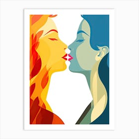 Two Women Kissing, Erotic art 1 Art Print