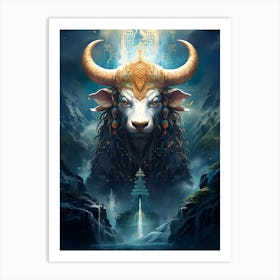 Bull With Horns Art Print