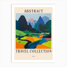 Abstract Travel Collection Poster Laos 2 Art Print