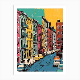 Lower East Side New York Colourful Silkscreen Illustration 2 Art Print