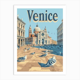 Aihrgdesign A Classic 1960s Travel Poster For Venice Art Print