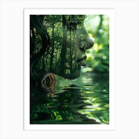 Portrait Of A Woman In The Forest Art Print