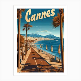 Aihrgdesign A Vintage Travel Poster Of Cannes 3 Art Print