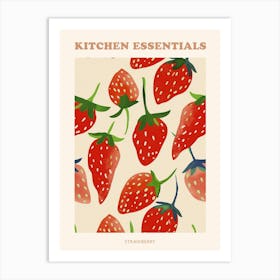 Strawberry Pattern Illustration Poster 6 Art Print