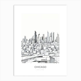 Chicago Skyline 9 B&W Poster Art Print