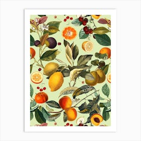 Vintage Fruit Pattern 13 Art Print