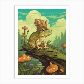 Flying Frog Crown Storybook 8 Art Print