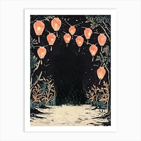 Lanterns In The Night Art Print