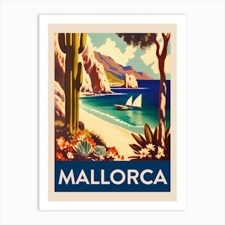 Mallorca Vintage Travel Poster Art Print