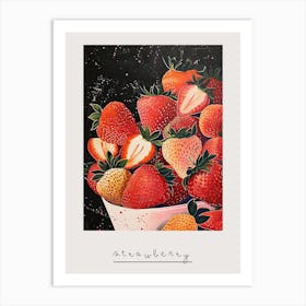 Strawberry Explosion Art Deco Poster Art Print