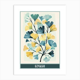 Ginkgo Tree Flat Illustration 2 Poster Art Print