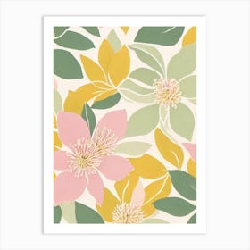Magnolia Pastel Floral 1 Flower Art Print