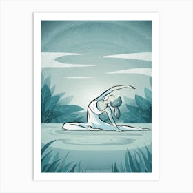 faceless yoga art pose Art Print