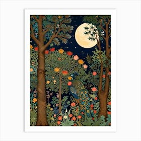 William Morris Peacock In The Forest 3 Art Print