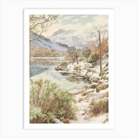 Vintage Winter Illustration Lake District United Kingdom 1 Art Print