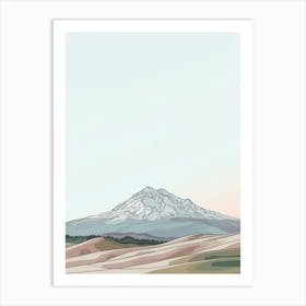 Mount Diablo Usa Color Line Drawing (1) Art Print