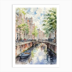 Default Canal Belt Amsterdam Neighborhood Watercolour Art Prin 1 2 Art Print