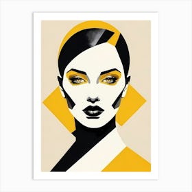 Minimalism Geometric Woman Portrait Pop Art (47) Art Print