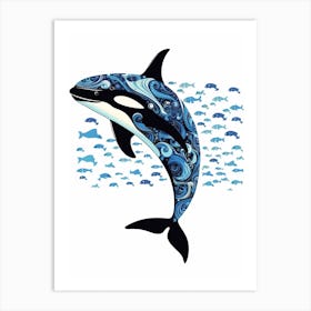 Orca Whale Pattern 4 Art Print