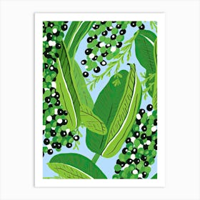 Green Peas Summer Illustration 2 Art Print
