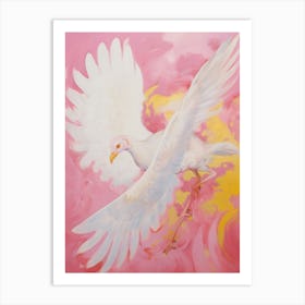 Pink Ethereal Bird Painting Turkey 1 Art Print