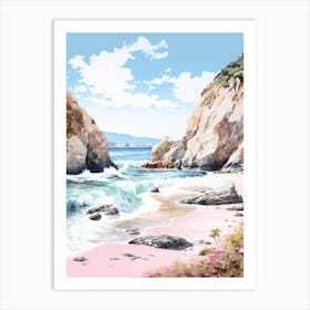 A Sketch Of Pfeiffer Beach, Big Sur California Usa 4 Art Print