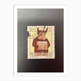 Poland Postal Stamp Art Print