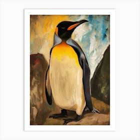 King Penguin Robben Island Colour Block Painting 4 Art Print