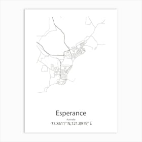 Esperance,Australia Minimalist Map Art Print