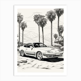 Toyota Supra Tropical Drawing 3 Art Print