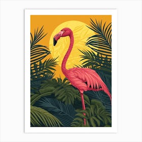 Greater Flamingo Kenya Tropical Illustration 1 Art Print