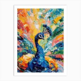 Brushwork Peacock Feathers Art Print