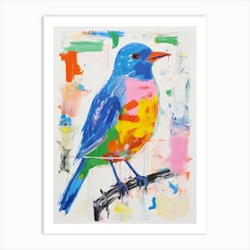 Colourful Bird Painting Bluebird 2 Art Print