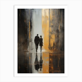 Couple Walking In The Rain 2 Art Print