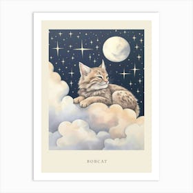 Sleeping Baby Bobcat Nursery Poster Art Print