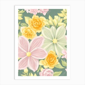 Stock Pastel Floral 1 Flower Art Print