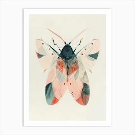 Colourful Insect Illustration Leafhopper 9 Art Print