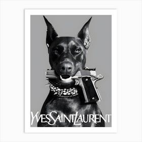 Doberman Gun Luxury Fashion Art Print