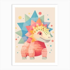 Colourful Dinosaur Stegosaurus 1 Art Print